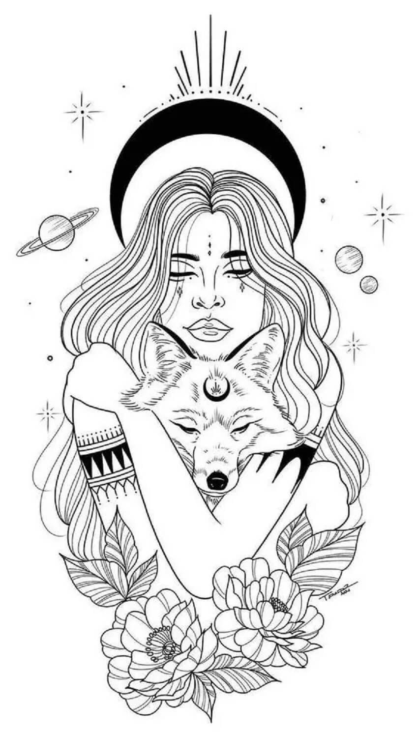 Mandalas Loup 45